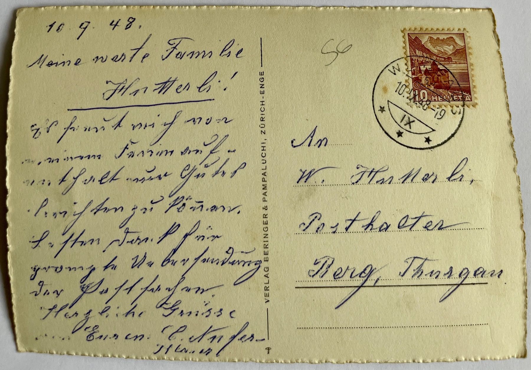 Cartoline postali: WILDHAUS - SCHWIMMBAD 1948 – Usato da Lutry venduto da Ediego 1