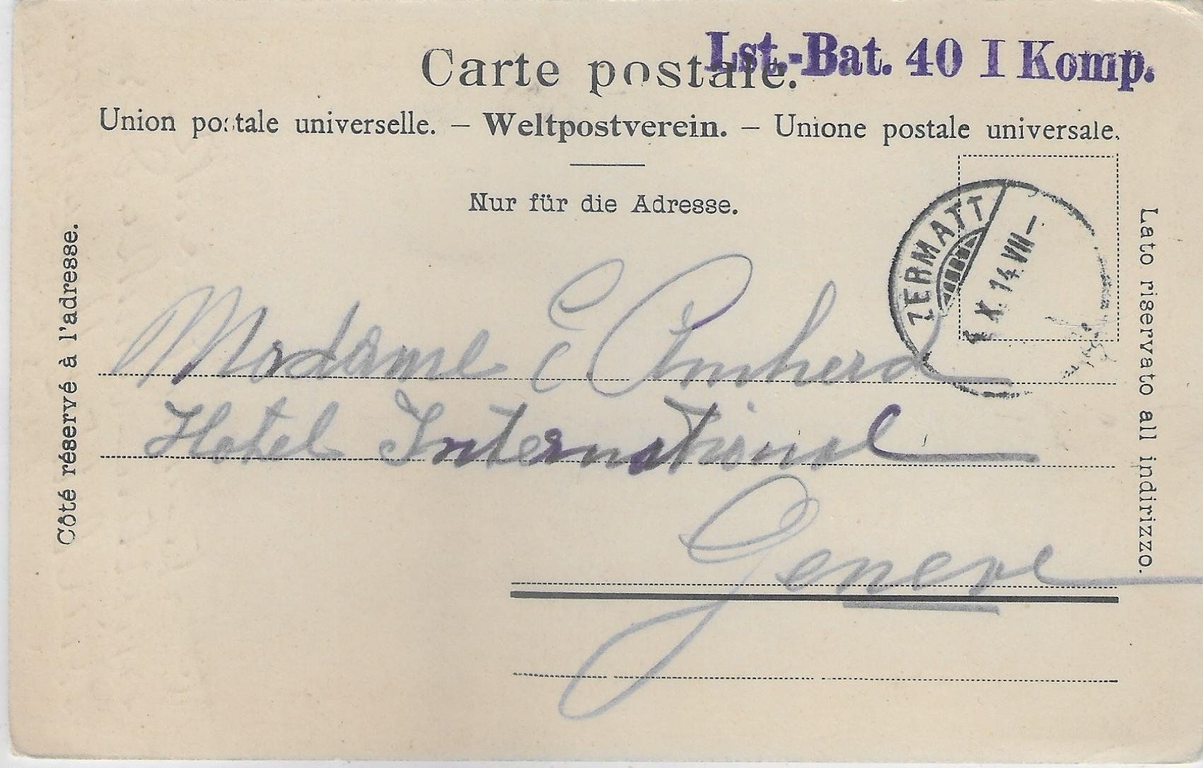 Cartoline postali: Monument Seiler - Zermatt – Usato da Ettingen venduto da Kartenplanet 1