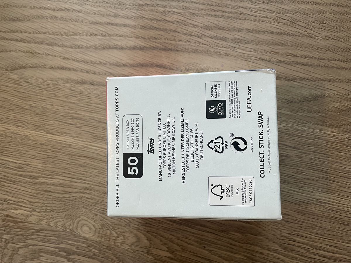 Topps Carte collezionabili: 10 box Topps euro 2025 – Nuovo e nell'imballaggio originale da Treyvaux venduto da goali1fcea 3