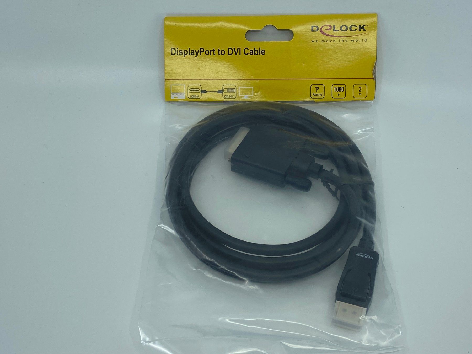 Cavi: Delock DisplayPort auf DVI Kabel, 2m, No 82591 – Nuovo e nell'imballaggio originale da Langwiesen venduto da Restposten-24