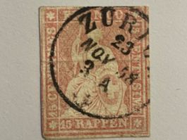 Strubel 15Rp, gestempelt ZÜRICH 1858