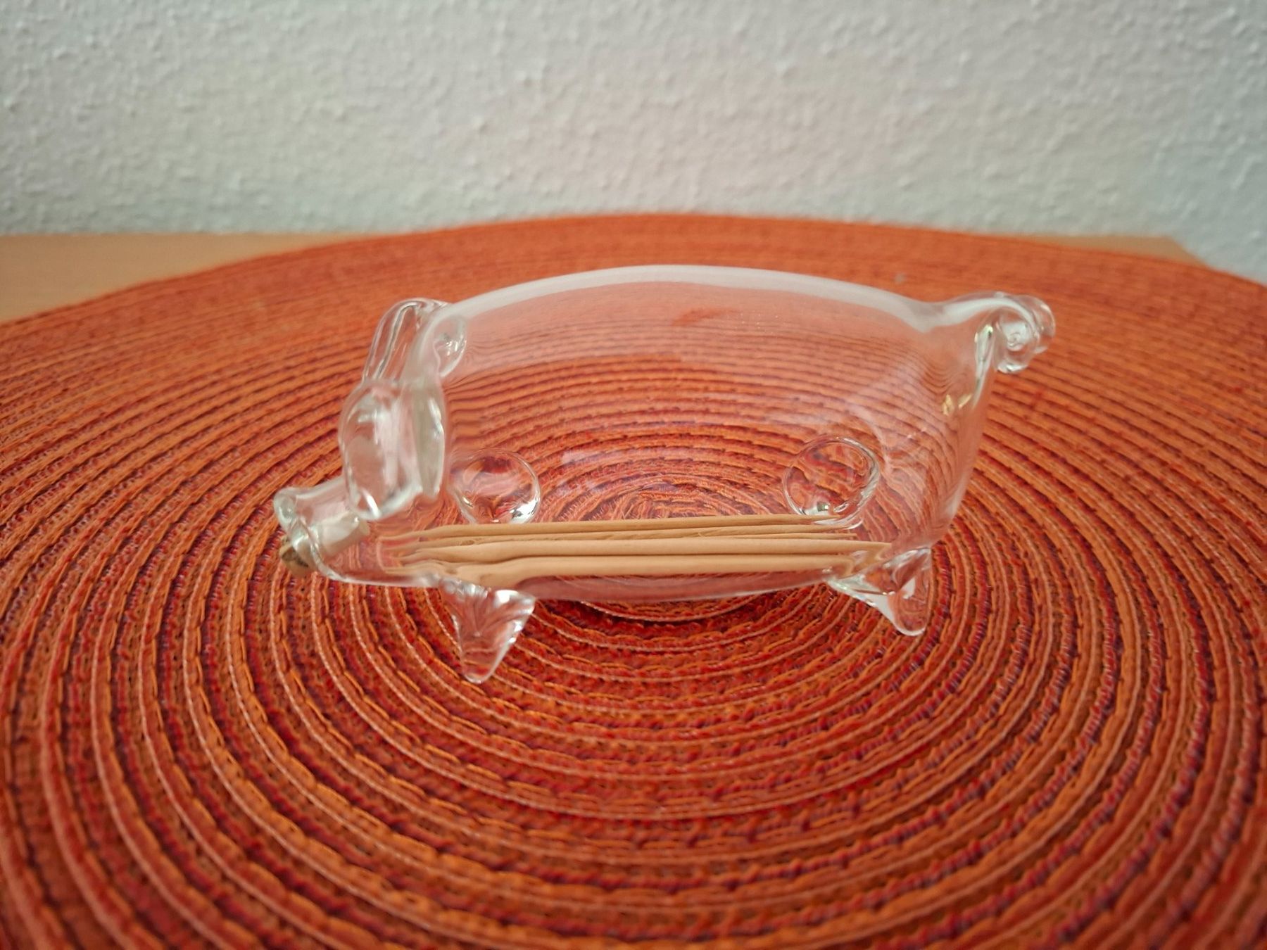 Statuette: Zahnstocherhalter Schwein aus Glas – Nuovo (secondo la descrizione) da Dietikon venduto da oldi53 1