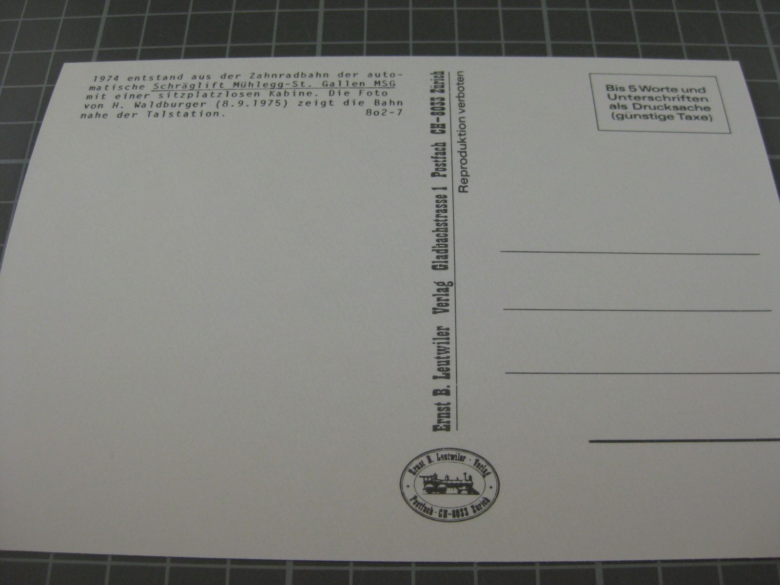 Cartoline postali: AK St. Gallen mit Schräglift – Nuovo (secondo la descrizione) da Malters venduto da Marosko 1