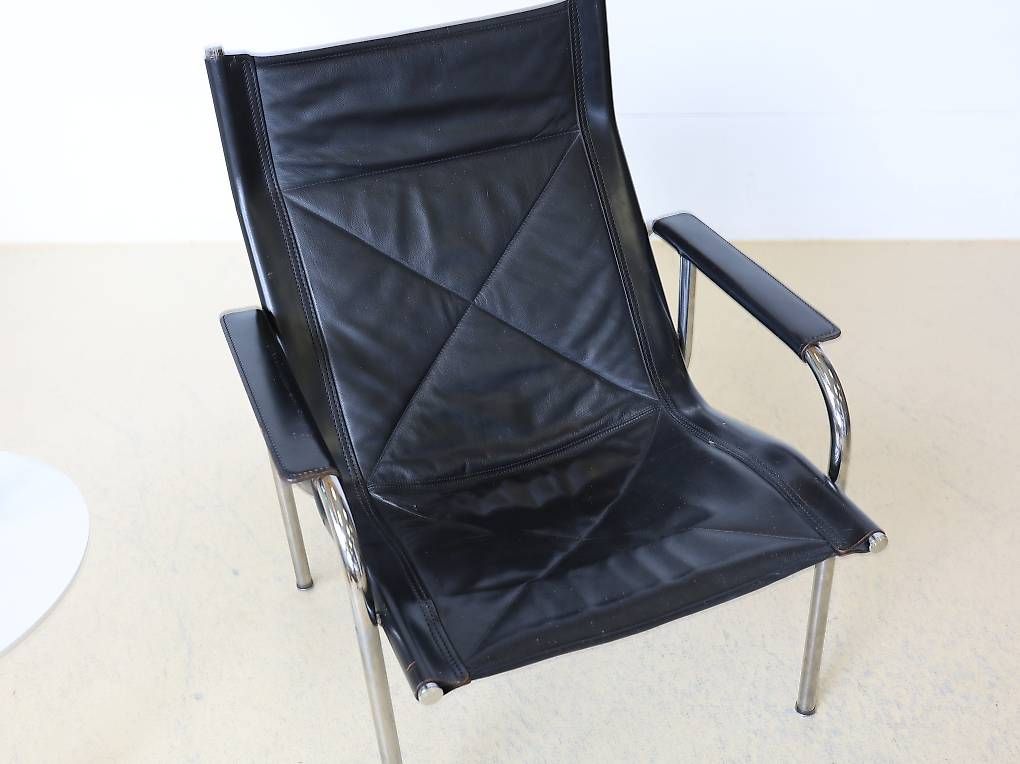 Fauteuils: Strässle Ledersessel | Schwarz Chrom | – D'occasion à Meinisberg par atelier_TILIJA 5
