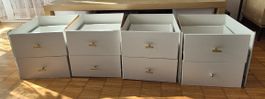 4x IKEA KALLAX Schubladen-Einsatz weiss | Goldgriffe