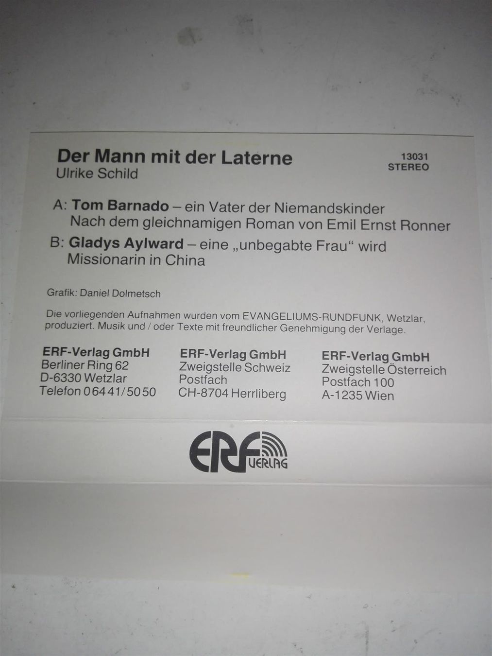 Kompaktkassetten: Der Mann mit der Laterne (Ulrike Schild) – Gebraucht aus St.Gallen von elk2023 4