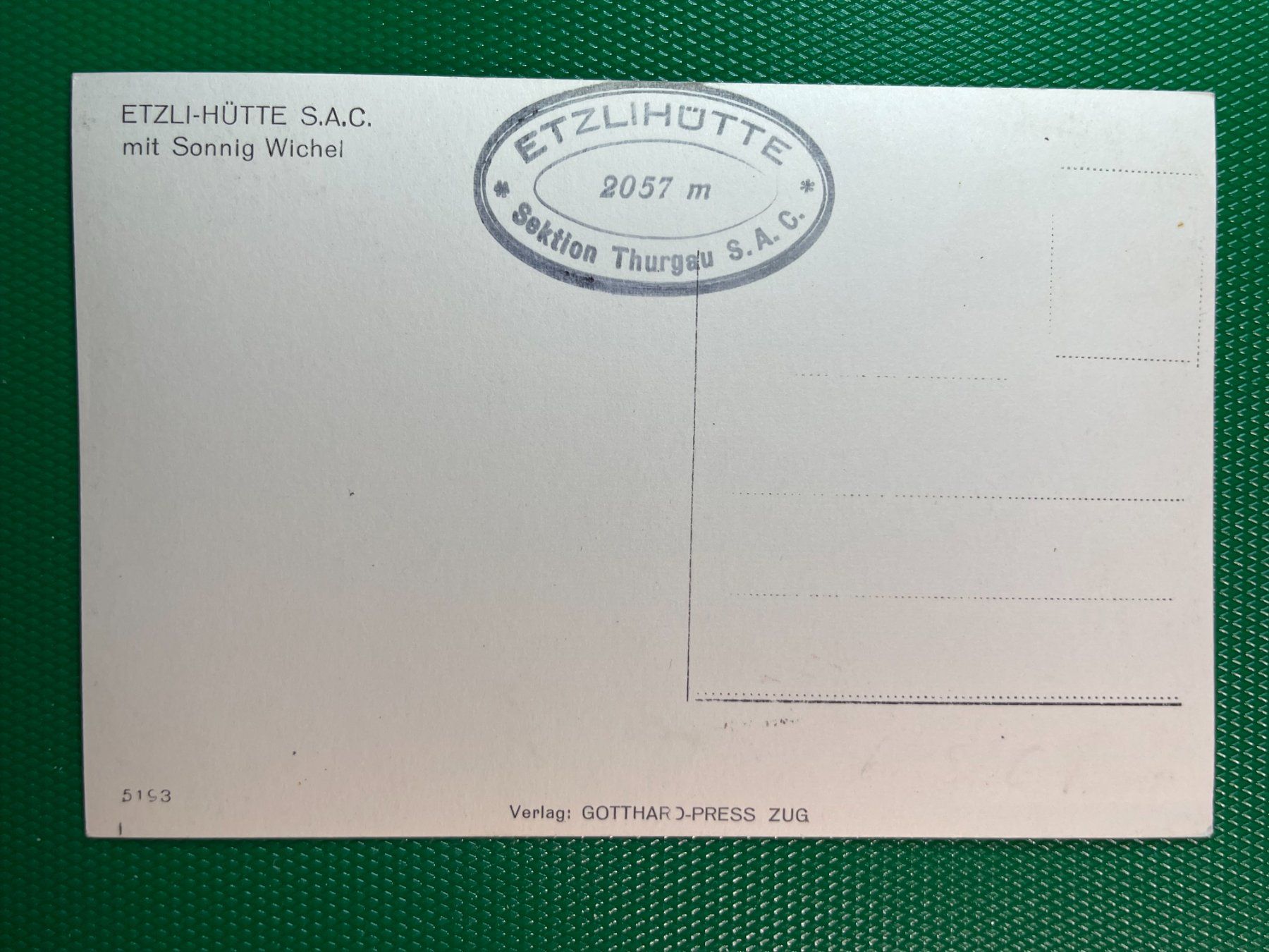 Cartoline postali: Etzli-Hütte S.A.C. – Usato da Steg VS venduto da _vinci_ 1