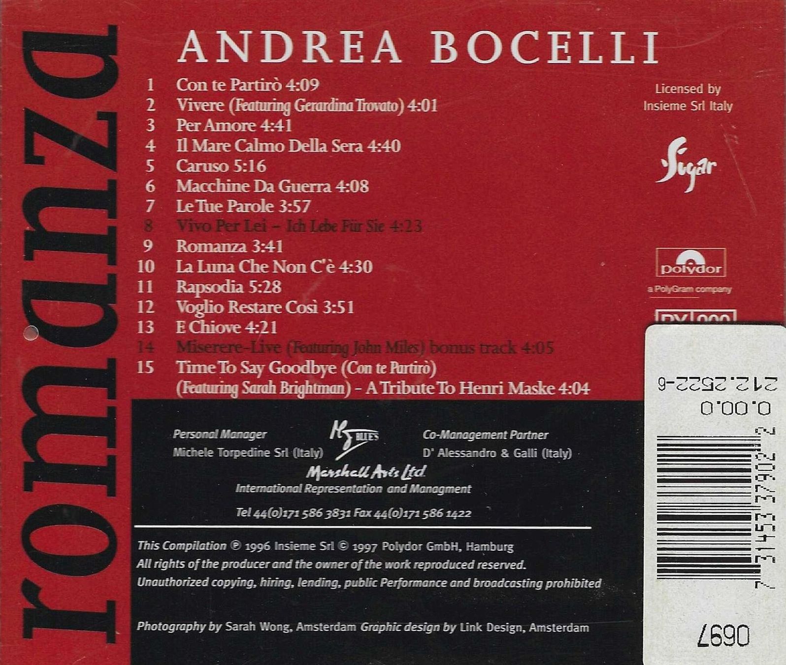 CD: Andrea Bocelli - Romanza, CD – Usato da Hombrechtikon venduto da Luetzelsee 1