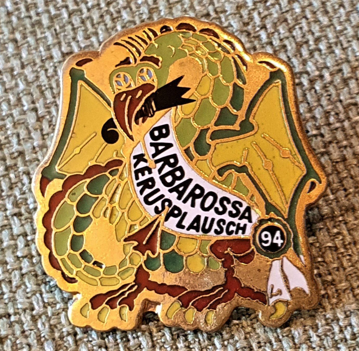 Plaketten & Abzeichen: D015  Pin Basilisk Basel Barbarossa Kerusplausch 94 – Gebraucht aus Reinach BL von Boston-Verkauf