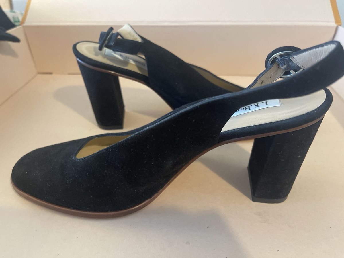Damenschuhe: Slingback L.K. Bennett en daim noir, 40 – Gebraucht aus GENEVE von Myrtille8 5