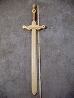 Massiv Holz Ritter Schwert König Artus Excalibur UNIKAT