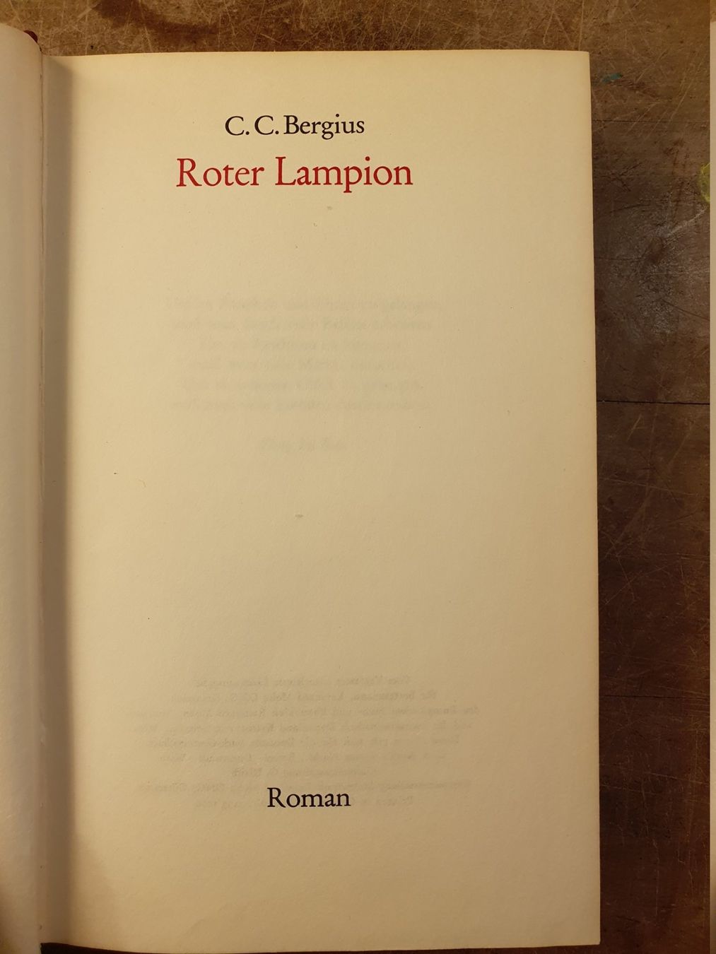 Libri: Roter Lampion - C. C. Berguin – Usato da Zürich venduto da loosebone 2