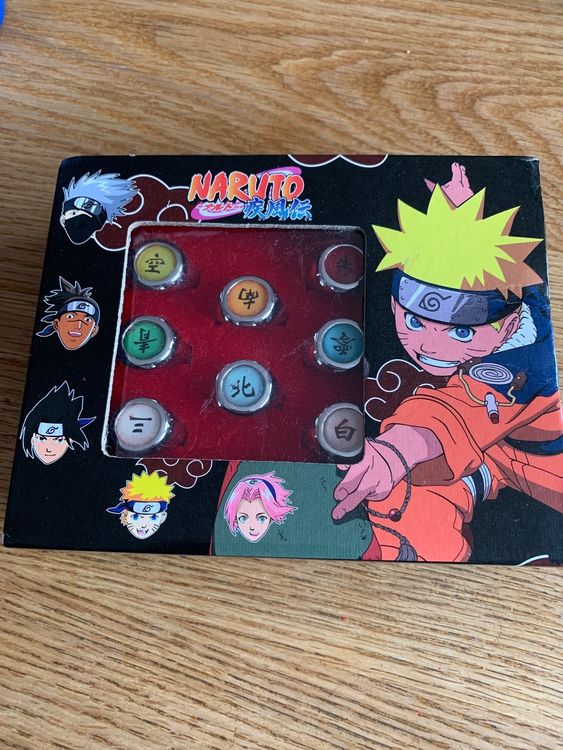 Coffret de 10 Bagues Naruto Sharingan