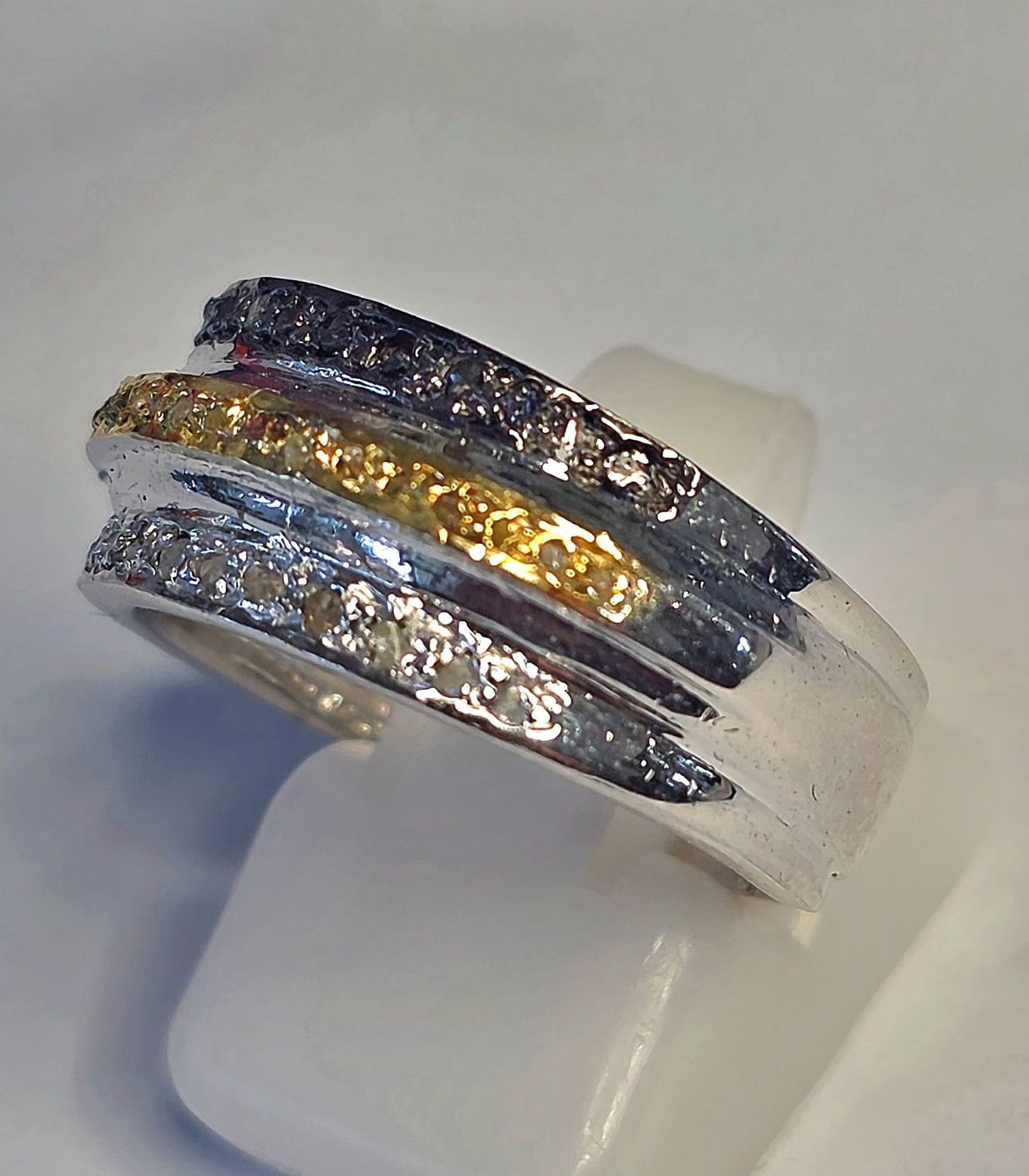 Anelli: Diamant Ring weiss gelb schwarz – Nuovo (secondo la descrizione) da Zürich venduto da adriben 7