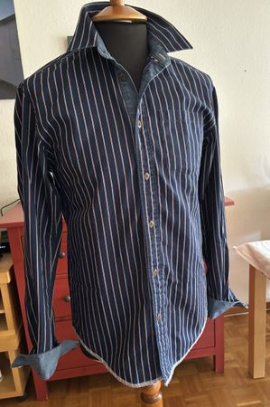 Chemise homme EP rayée bleu marine bon état occasion