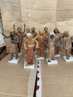 Set von 10 indischen Tonfiguren vermutlich handgefertigt