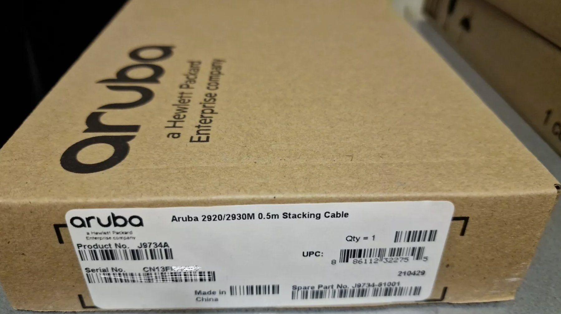 Cavi: Aruba 2920/2930M 0.5M Stacking Cable J9734A – Nuovo e nell'imballaggio originale da Matran venduto da bcnet_ch