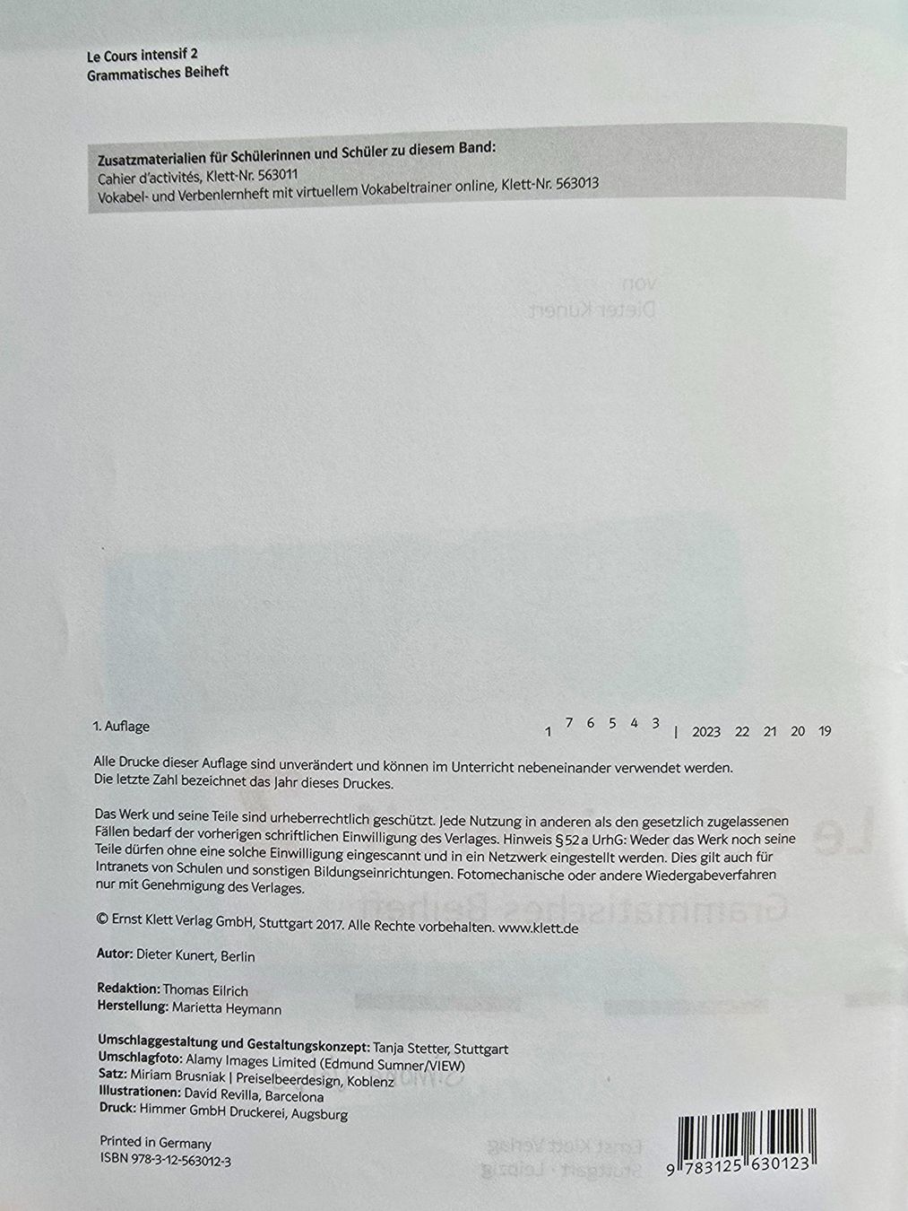 Libri: Le cours intensif 2, Grammatisches Beiheft, Klett – Usato da Zürich venduto da pfo_tjp8 2
