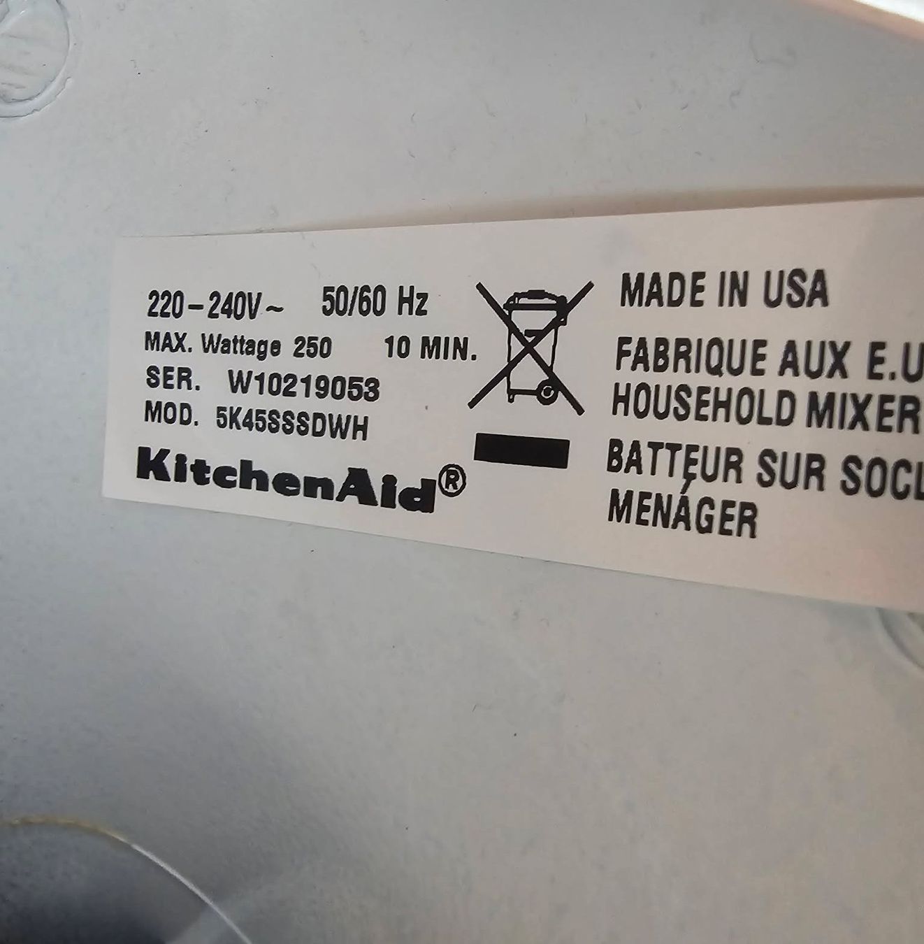 Kitchenaid Appareils de cuisine: KitchenAid "Classic" 5K45, inkl.2 Schüsseln – D'occasion à Winterthur par BW.1994 5