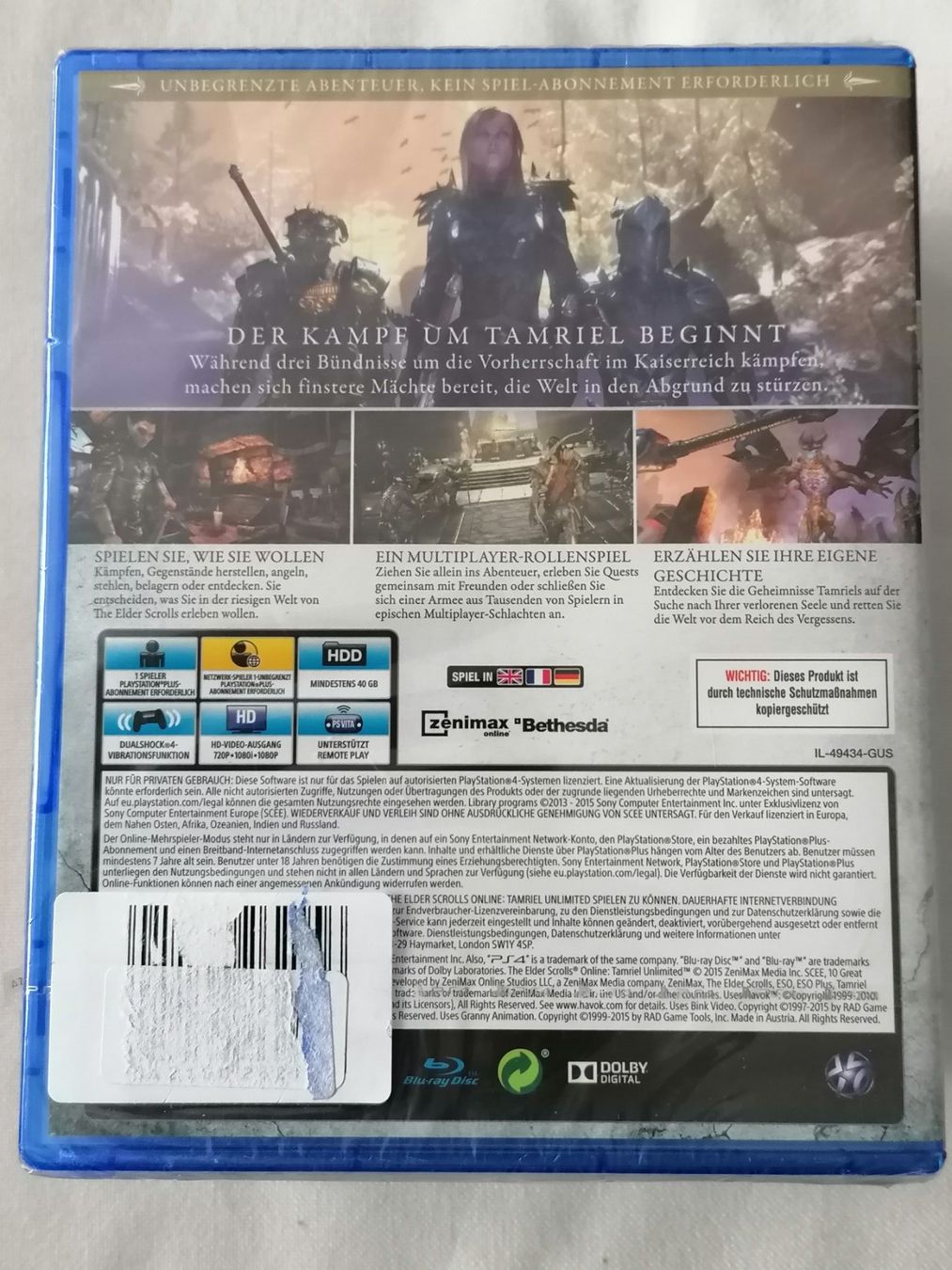 Sony Giochi: PS4 Spiel - The Elder Scrolls / Online NEU – Nuovo e nell'imballaggio originale da Basel venduto da vintagecollector 1