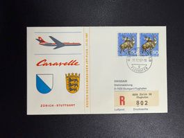 Swissair Erstflugbrief Zürich - Stuttgart 1967