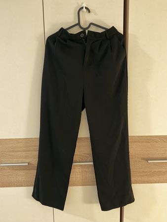 Black Wide Leg Trousers - M