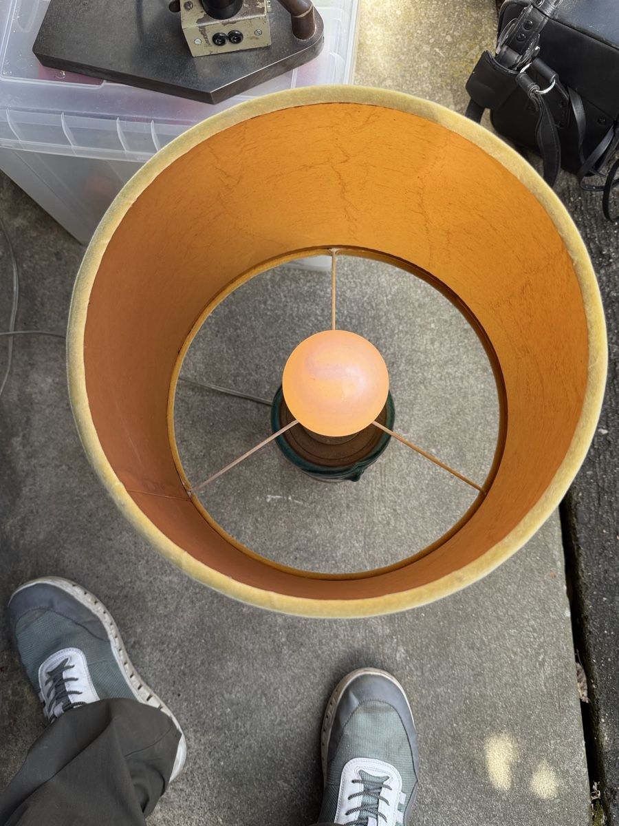Lampade: Antike Lampe, Keramikfuss türkis – Usato da Lyss venduto da nekoreh 1