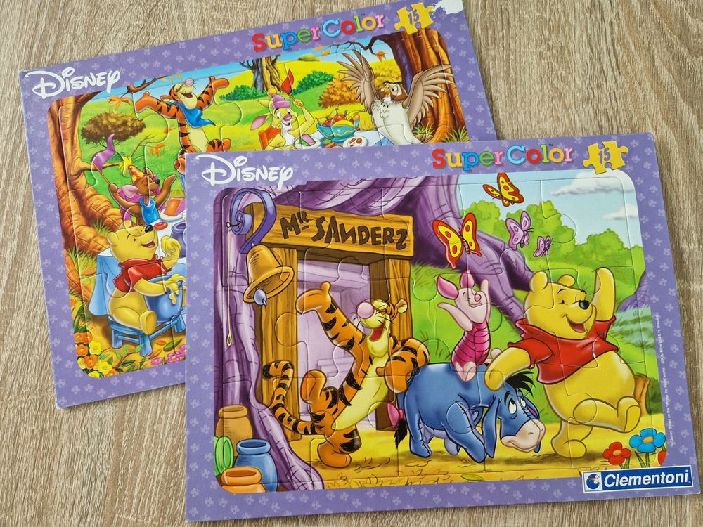 2 Winnie the Pooh Puzzles, Disney, Clementoni, Super Color (Gebraucht ...