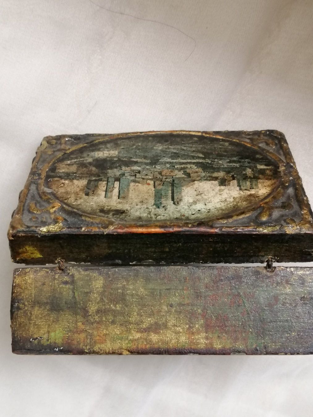 Barattoli: Antike Jugendstil Box mit Lithographie – Usato da Rheinfelden venduto da Cleopatra2000 2
