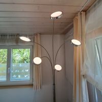 Stehlampe LED 5Leuchten, Top Zustand, Edelstahl, Marmorfuss!