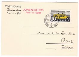 Carte de Avenches BPA A129 pour Basel le 21.IV.38