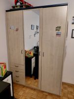 SCHÖNER SPIEGELSCHRANK 3- TÜRIG / KLEIDERSCHRANK AHORN