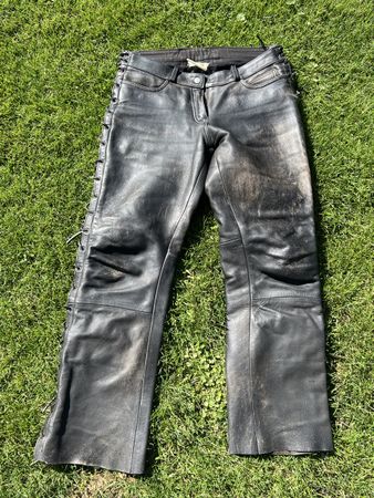 Lederhose, Motorradhose, Gr. 42, Schnürung