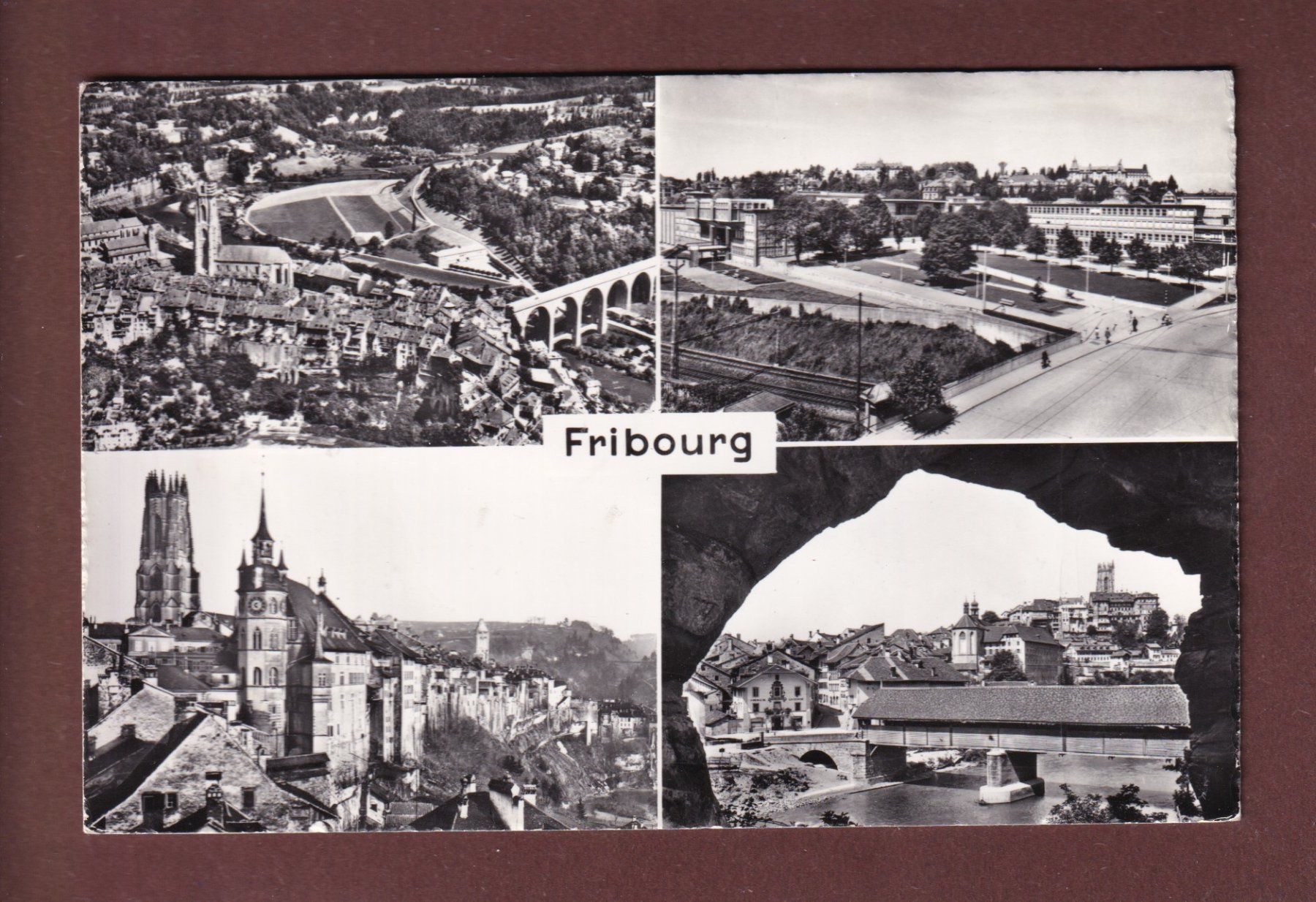 Cartoline postali: FRIBOURG - 4 images - 1960 – Usato da Pully venduto da nicecards-shop