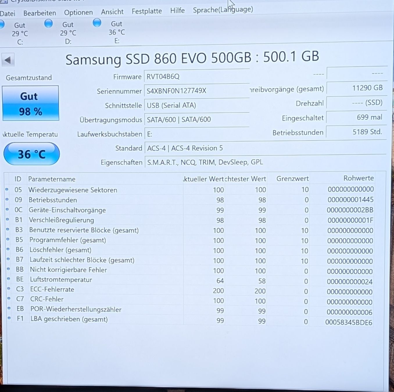 Samsung Disques durs: 2.5" SSD Samsung Evo 860 512GB – D'occasion à Aadorf par Thepacman 2