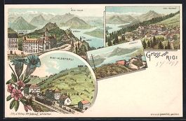 Litho Rigi-Kulm, Ortsansicht, Rigi-Kaltb