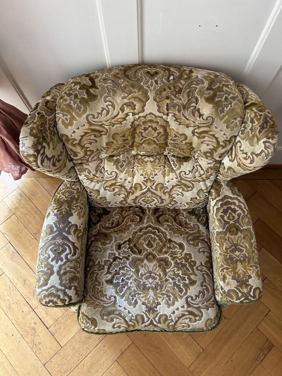 Sessel: Sessel mit Rollen und Muster, gebraucht ca. 75x90x85cm – Gebraucht aus Zürich von loooovis 5