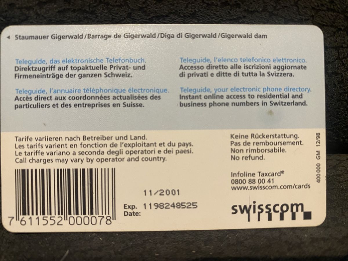 Schede telefoniche: Taxcard GM3 – Usato da Lausanne venduto da babacard10 1