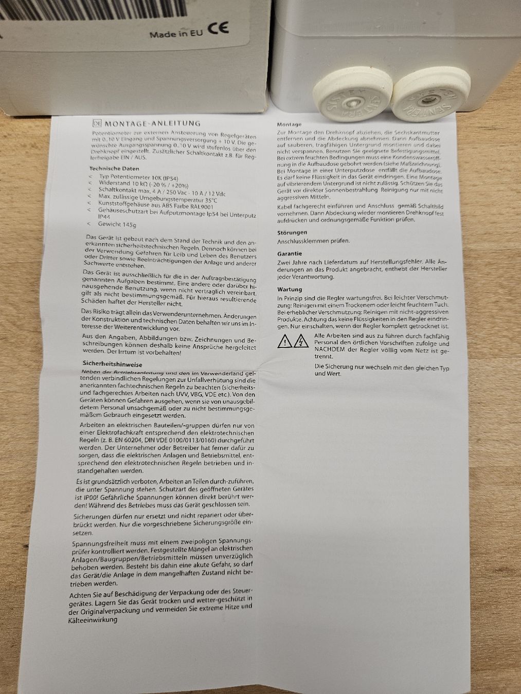 Componenti elettronici: Systemair MTP-X10K-NA-SYS Potentiometer 32731 – Nuovo (secondo la descrizione) da Oftringen venduto da Mrg3 2