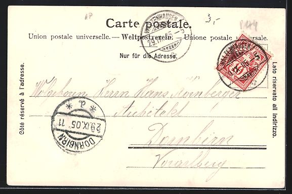 Cartoline postali: Walzenhausen, Totalansicht mit Blick auf – Usato da Berlin venduto da bartko-reher 1