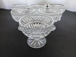 6 Kristall Dessertschalen / Glasschalen, Vintage, Böhmische
