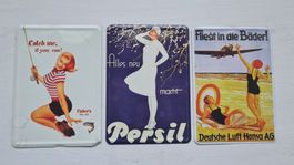 alte nostalgie shabby retro BLECH SCHILDER 3 Stück