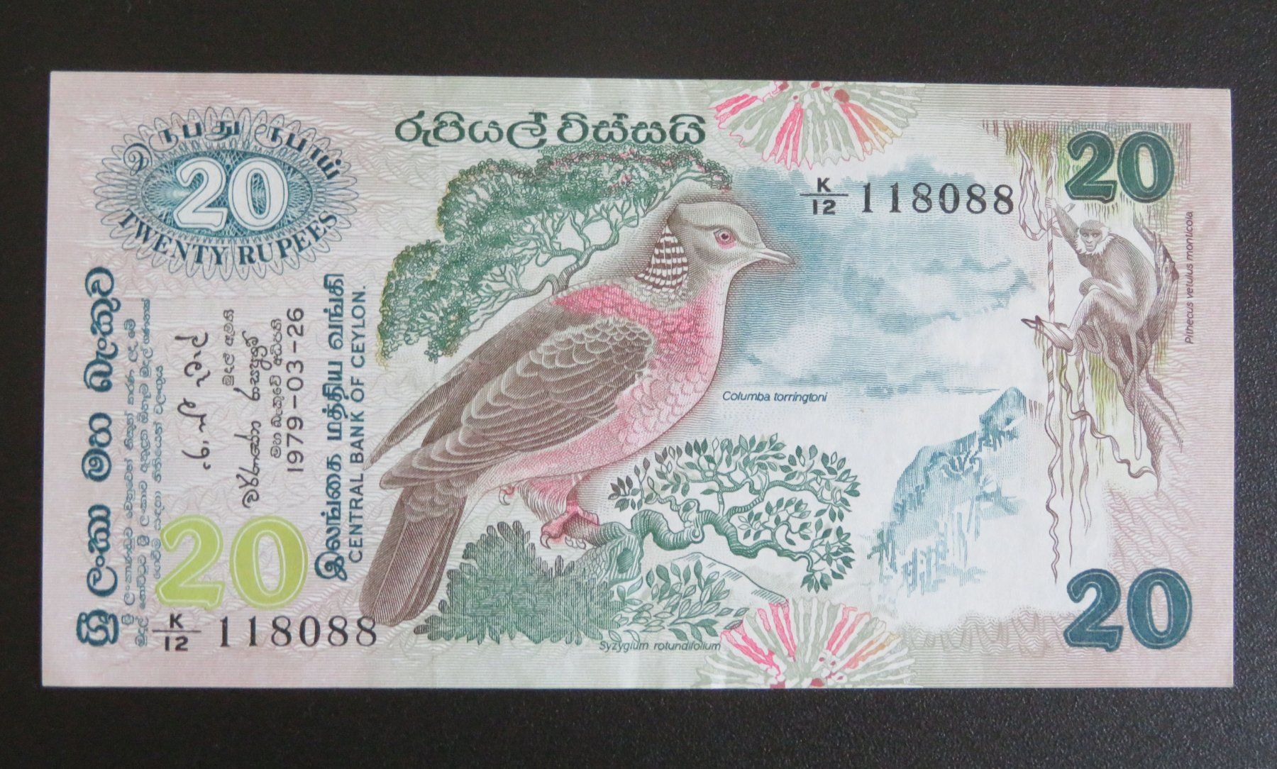 Banconote: Banknote Ceylon 20 Rupees, 1979 – Usato da Oberriet SG venduto da Manick