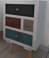 2x Nachttisch weiss mit 4 Schubladen von AC Design Thais