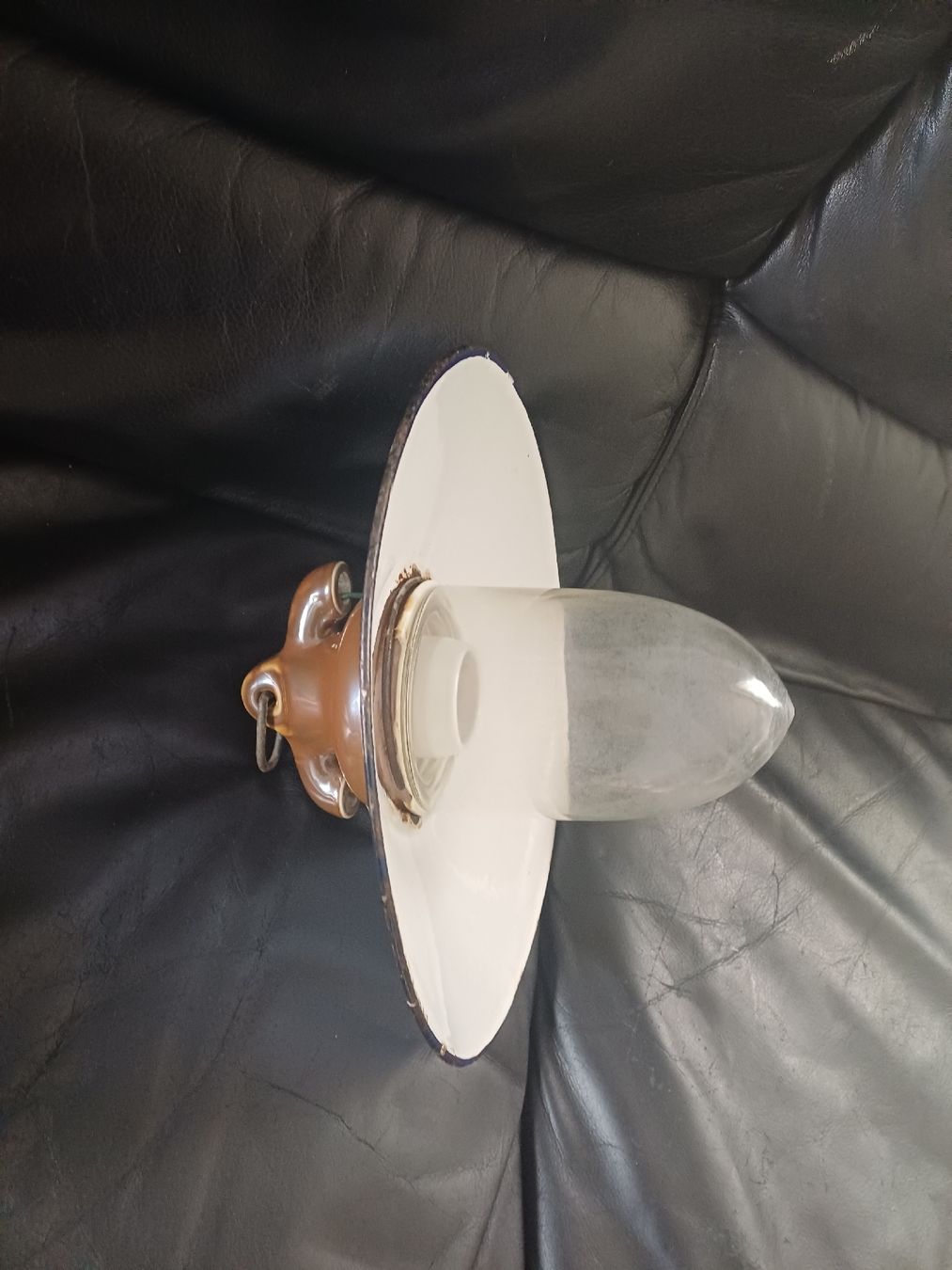 Lampade: Vintage Emaille Lampe Industrielampe Fabriklampe – Usato da Ebersecken venduto da Napf08 1