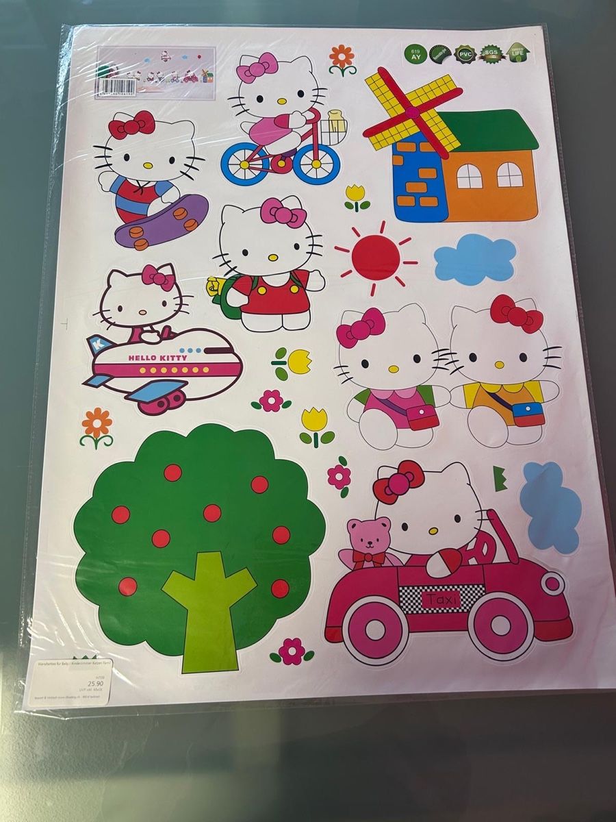 Aufkleber: Wandsticker Hello Kitty, NEU – Neu und originalverpackt aus Siebnen von Diit