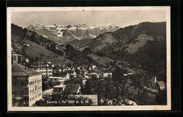 Seewis, Totalansicht der Gemeinde mit Al
