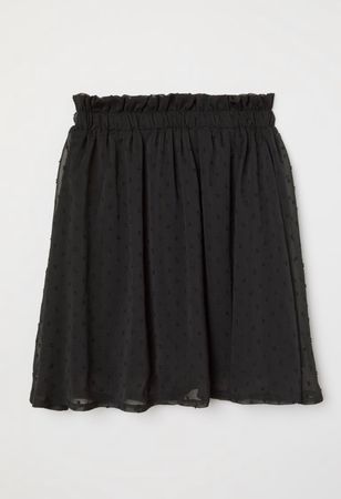 Schwarzer kurzer Chiffon Rock von H&M (Grösse XS)