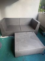 Rattan Lounge grau