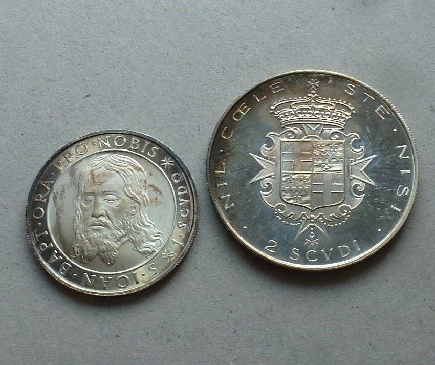 Tutti le monete: Malta ++ 1 Scudo und 2 Scudi 1964 Silber – Usato da Walkringen venduto da Casablanca777 1